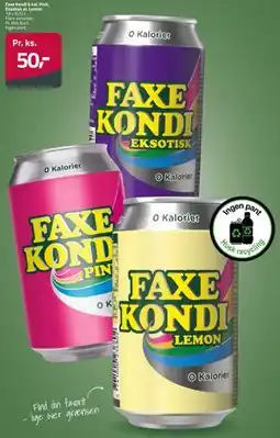 Fleggaard Faxe Kondi 0 kal. Pink, Eksotisk el. Lemon tilbud