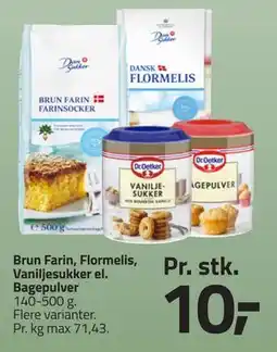 Fleggaard Brun Farin, Flormelis, Vaniljesukker el. Bagepulver tilbud
