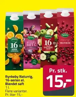 Fleggaard Rynkeby Naturrig, 16-serien el. Blandet saft tilbud