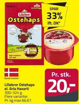 Fleggaard Lillebror Ostehaps el. Arla Havarti tilbud