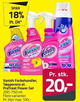 Fleggaard Vanish Forbehandler, Tæpperens el. PreTreat Power Gel tilbud
