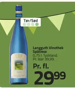 Fleggaard Langguth Vinothek Spätlese tilbud