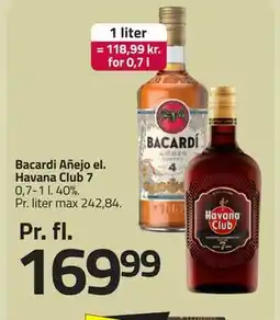 Fleggaard Bacardi Añejo el. Havana Club 7 tilbud