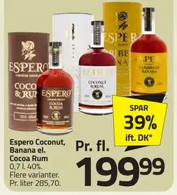 Fleggaard Espero Coconut, Banana el. Cocoa Rum tilbud