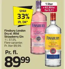 Fleggaard Finsbury London Dry el. Wild Strawberry Gin tilbud