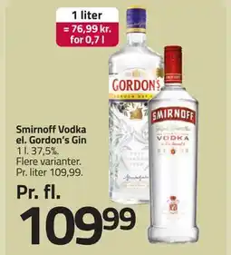 Fleggaard Smirnoff Vodka el. Gordon’s Gin tilbud
