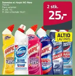 Fleggaard Domestos el. Harpic WC-Rens tilbud