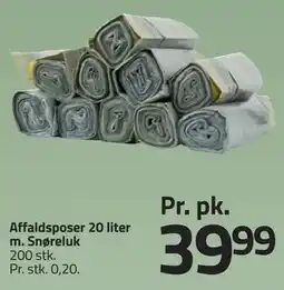 Fleggaard Affaldsposer 20 liter m. Snøreluk tilbud