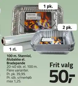 Fleggaard 100 m. Stanniol, Alubakke el. Bradepande tilbud