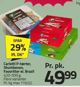 Fleggaard Carletti P-tærter, Skumbanan, Favoritter el. Brazil tilbud