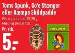 Min Købmand Toms Spunk, Go’e Stænger eller Kæmpe Skildpadde tilbud