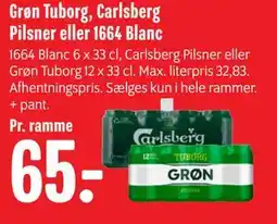 Min Købmand Grøn Tuborg, Carlsberg Pilsner eller 1664 Blanc tilbud