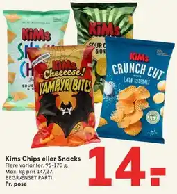 SPAR Kims Chips eller Snacks tilbud