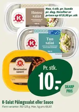 Min Købmand K-Salat Pålægssalat eller Sauce tilbud