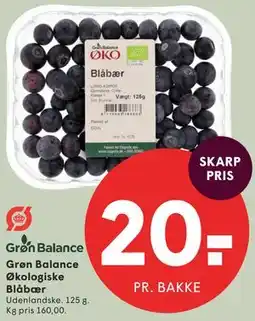 SPAR Grøn Balance Økologiske Blåbær tilbud