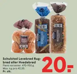 SPAR Schulstad Levebrød Rugbrød eller Hvedebrød tilbud