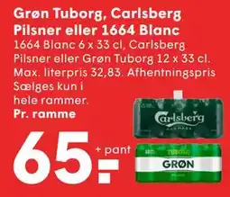 SPAR Grøn Tuborg, Carlsberg Pilsner eller 1664 Blanc tilbud