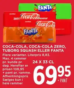 MENY COCA-COLA, COCA-COLA ZERO, TUBORG SQUASH ELLER FANTA tilbud