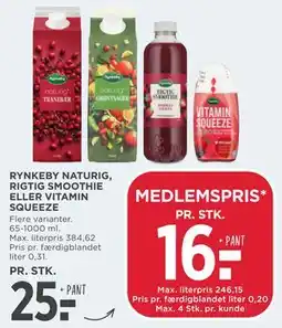MENY RYNKEBY NATURIG, RIGTIG SMOOTHIE ELLER VITAMIN SQUEEZE tilbud