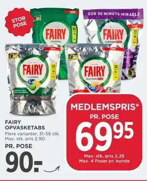 MENY FAIRY OPVASKETABS tilbud