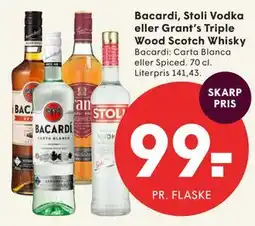 SPAR Bacardi, Stoli Vodka eller Grant’s Triple Wood Scotch Whisky tilbud