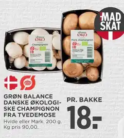 MENY GRØN BALANCE DANSKE ØKOLOGISKE CHAMPIGNON FRA TVEDEMOSE tilbud