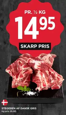 MENY STEGEBEN AF DANSK GRIS tilbud