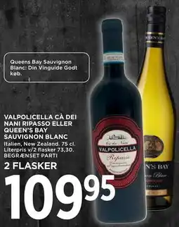 MENY VALPOLICELLA CÀ DEI NANI RIPASSO ELLER QUEEN’S BAY SAUVIGNON BLANC tilbud
