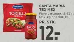 MENY SANTA MARIA TEX MEX tilbud