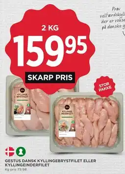 MENY GESTUS DANSK KYLLINGEBRYSTFILET ELLER KYLLINGE INDERFILET tilbud