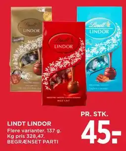 MENY LINDT LINDOR tilbud