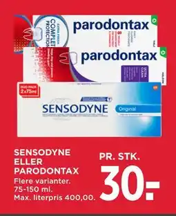 MENY SENSODYNE ELLER PARODONTAX tilbud