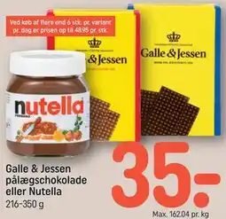 REMA 1000 Galle & Jessen pålægschokolade eller Nutella tilbud