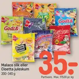 REMA 1000 Malaco slik eller Cloetta juleskum tilbud