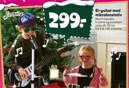 Bilka El-guitar med mikrofonstativ tilbud