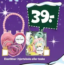 Bilka Elastikker i hjerteboks eller taske tilbud
