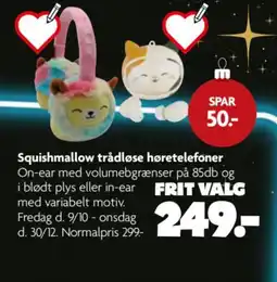 Fætter BR Squishmallow trådløse høretelefoner tilbud