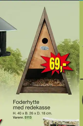 Foderhytte med redekasse