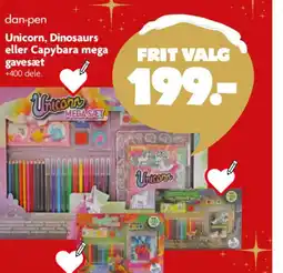 Fætter BR Dan-pen unicorn, dinosaurs eller capybara mega gavesæt tilbud