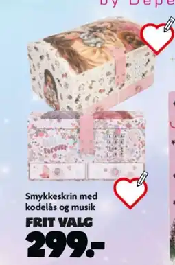 Fætter BR Smykkeskrin med kodelås og musik tilbud