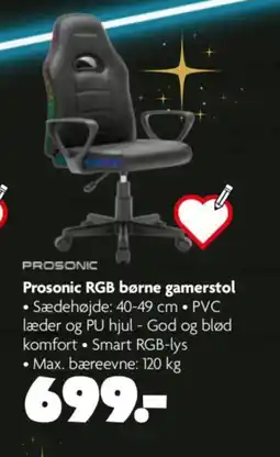 Fætter BR PROSONIC Prosonic RGB børne gamerstol tilbud