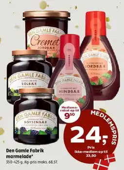 Coop 365 Den Gamle Fabrik marmelade tilbud