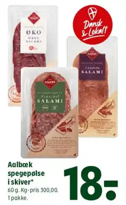 Coop 365 Aalbeck spegepølse i skiver tilbud