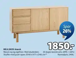 JYSK Mejlskov skænk tilbud