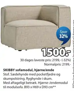 JYSK Skibby sofamodul, hjørne/ende tilbud