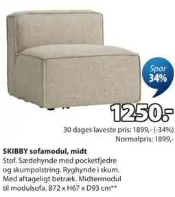 JYSK Skibby sofamodul, midt tilbud
