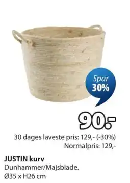 JYSK Justin kurv tilbud