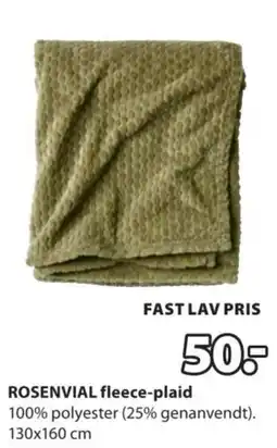 JYSK ROSENVIAL fleece-plaid tilbud