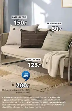 JYSK Mahogni tæppe tilbud