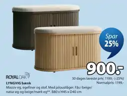 JYSK Royal Oak Lyngvig bænk tilbud